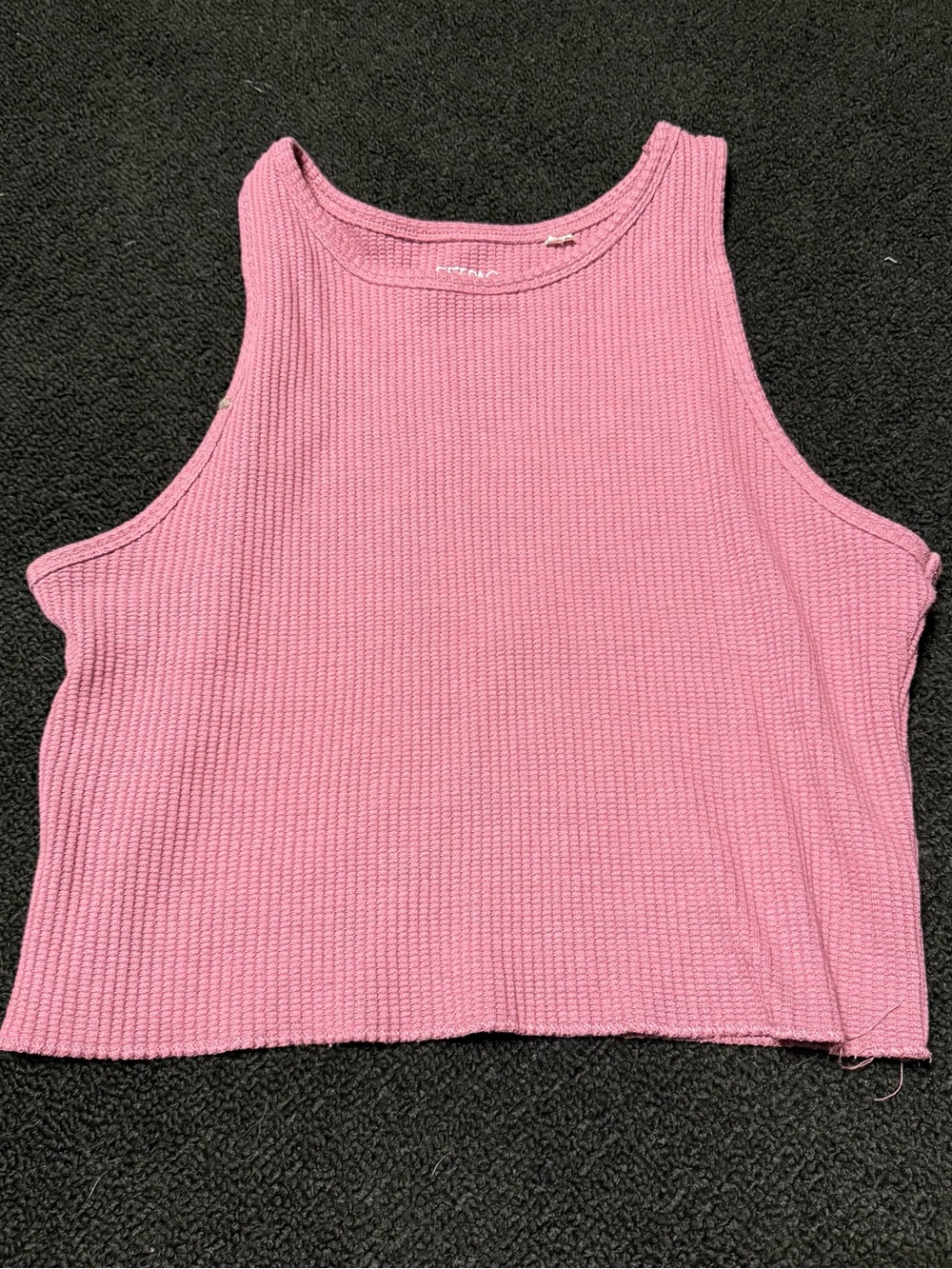 PacSun Pink Waffle Knit Cropped Tank